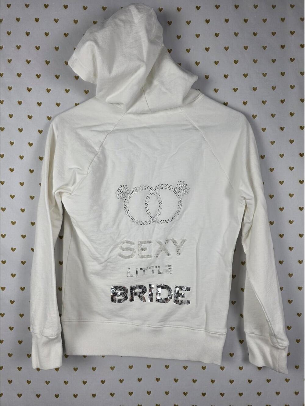 Victoria's Secret White Rhinestone 'Sexy Little Bride' Hoodie